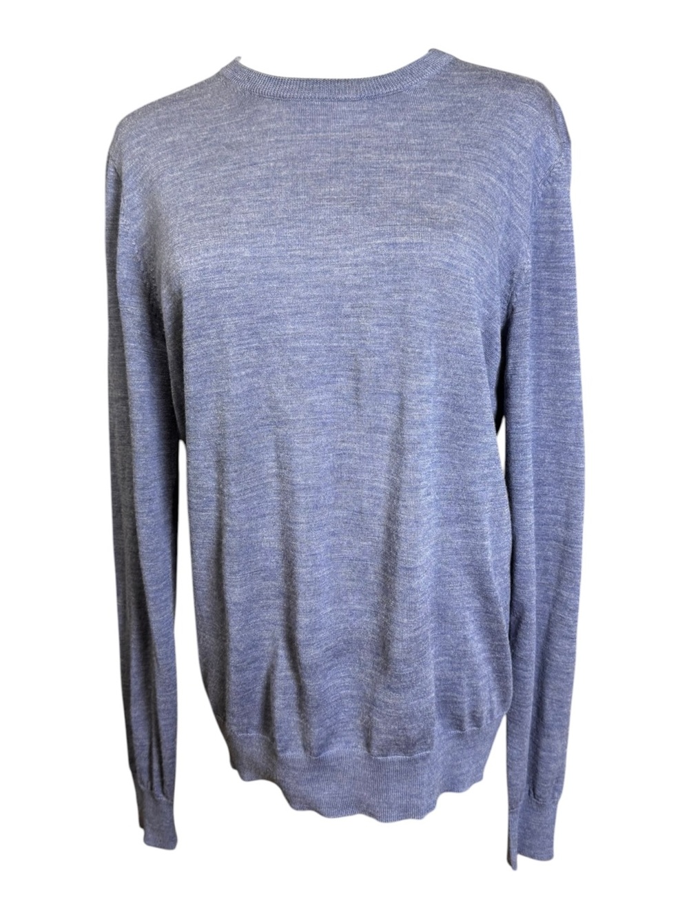 Suitsupply Pure Merino Wool Crewneck Sweater Heathered Slate Denim Blue Men's M - Picture 1 of 6